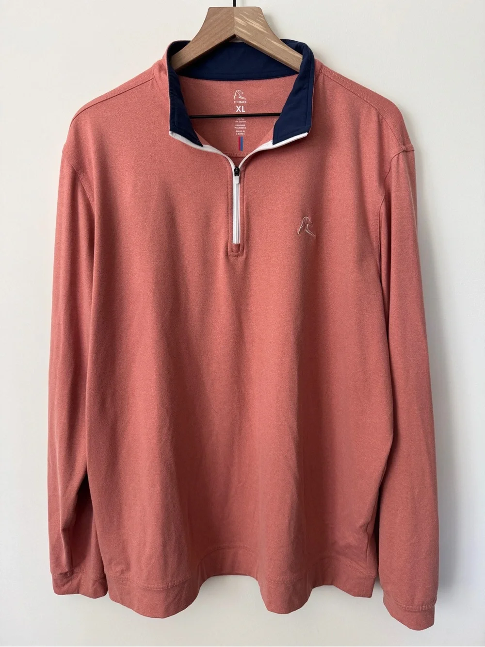 Rhoback 1/4 Zip Pullover Men’s Sweater Salmon Color Size XL - Picture 1 of 4